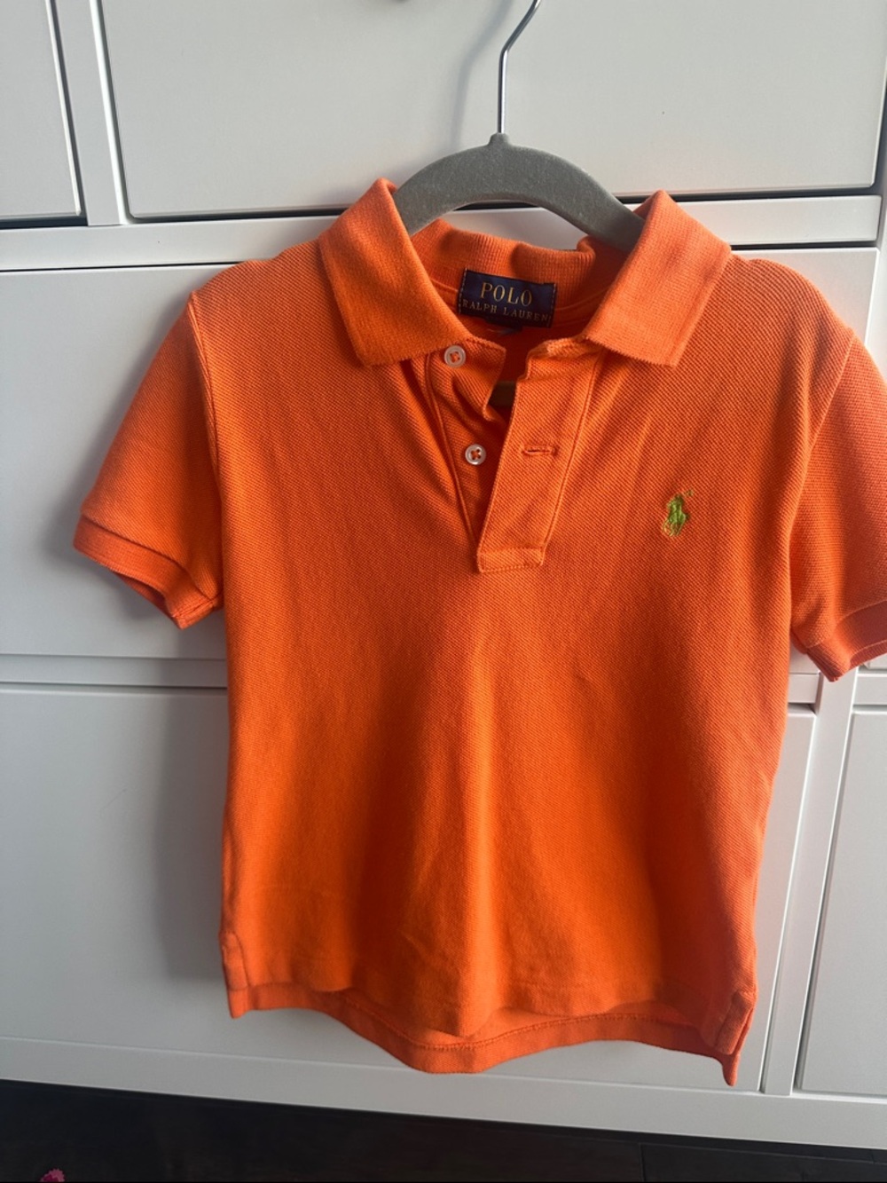 Polo by Ralph Lauren Kids Bright Orange Short Sleeve Polo with Green Pony